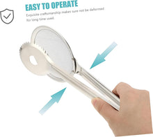 تحميل الصورة في عارض المعرض، 2 in 1 Stainless Steel Strainer &amp; Tongs - Practical Dual-Use Kitchen Tool for Safely Draining and Lifting Foods, Rust Resistant and Heavy Material for Long Lasting Performance.
