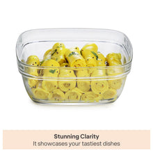 تحميل الصورة في عارض المعرض، 4-Piece Square Clear Glass Bowl Set (600ml) | Multipurpose Serving &amp; Prep Dish
