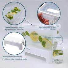 تحميل الصورة في عارض المعرض، 1 Pcs Beverage Dispenser with Dual-Use Stand - Plastic Food Container For Detox and Juice 4.5 Liters with clips and removable stand.
