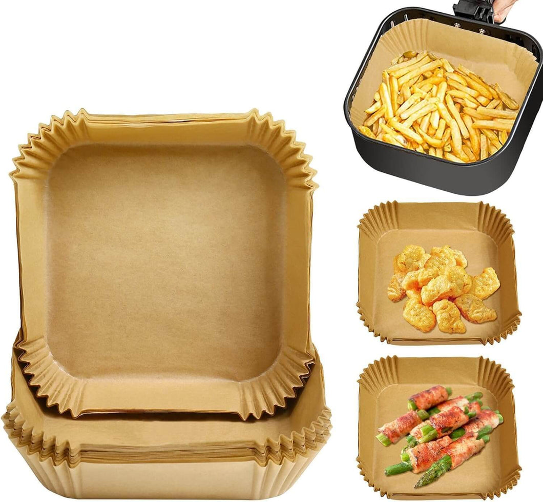 Air Fryer Disposable Paper Liners (15 x 15 cm) Small - 100 Square Non-Stick Disposable Air Fryer Paper