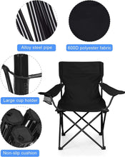 Load image into Gallery viewer, 1 Portable Folding Camping Chair with Armrests &amp; Cup Holder | Lightweight Outdoor Seat for Beach, Fishing &amp; Picnics
