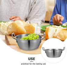 تحميل الصورة في عارض المعرض، 15cm Stainless Steel Serving Wok &amp; Paella Plate | Heat-Safe Food Presentation Pot - Silver
