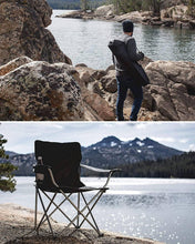 Load image into Gallery viewer, 1 Portable Folding Camping Chair with Armrests &amp; Cup Holder | Lightweight Outdoor Seat for Beach, Fishing &amp; Picnics
