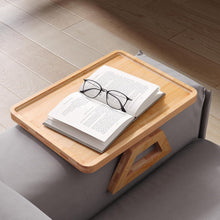 تحميل الصورة في عارض المعرض، Bamboo Folding Sofa Tray, Sofa Armrest Tray Clip-On Couch Desk for Drinks, Snacks, Phone, Remote Control
