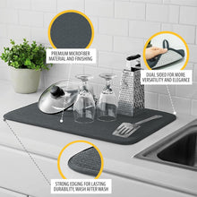 Load image into Gallery viewer, Dish Drying Mat - Super Absorbent Microfiber - Dual sided ( 55 x 40 cm ) Large

