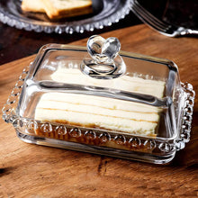 Load image into Gallery viewer, Dish Butter - Heart Glass Butter Dish - Clear Rectangular Classic Covered with Lid
