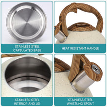 تحميل الصورة في عارض المعرض، 3 Litre Stainless Steel Whistling Kettle with Wooden Handle
