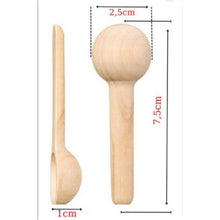 Load image into Gallery viewer, Spices &amp; Herbs Mini Wooden Spoons 6 Pcs - Round (7.5 x 2.5 cm)
