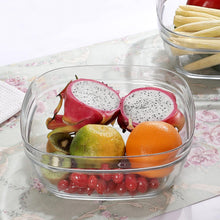 تحميل الصورة في عارض المعرض، 4-Piece Square Clear Glass Bowl Set (600ml) | Multipurpose Serving &amp; Prep Dish

