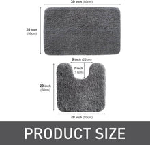 تحميل الصورة في عارض المعرض، Gray bath mat with measurements on a white background
