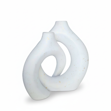 White abstract vase on a white background