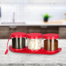تحميل الصورة في عارض المعرض، Airtight Food Storage Containers with Spoons and Tray - Lola Spice Jar Set of 3 Pcs x 500 ml.
