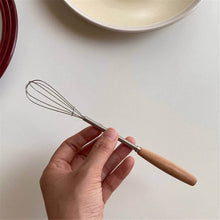 Load image into Gallery viewer, All-Purpose Mini Kitchen Whisk | Stainless Steel with Ergonomic Wood Handle
