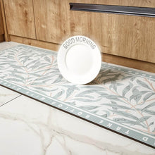 Load image into Gallery viewer, Anti-Slip Rubber Mat – 4mm Thick, Heavy-Duty Comfort Rug for Kitchen &amp; Bathroom - (120 x 45 cm, 1 Piece) - Light Green Leaves Design
