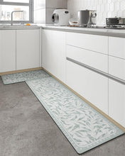 Load image into Gallery viewer, Anti-Slip Rubber Mat – 4mm Thick, Heavy-Duty Comfort Rug for Kitchen &amp; Bathroom - (120 x 45 cm, 1 Piece) - Light Green Leaves Design
