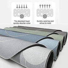 Load image into Gallery viewer, Anti-slip rubber bathroom mats showcasing absorbent layer properties for quick water absorption and mold prevention.
