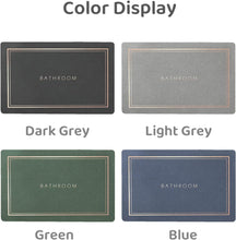 Load image into Gallery viewer, Four rectangular mats in different colors with &#39;Bathroom&#39; text on a white background
