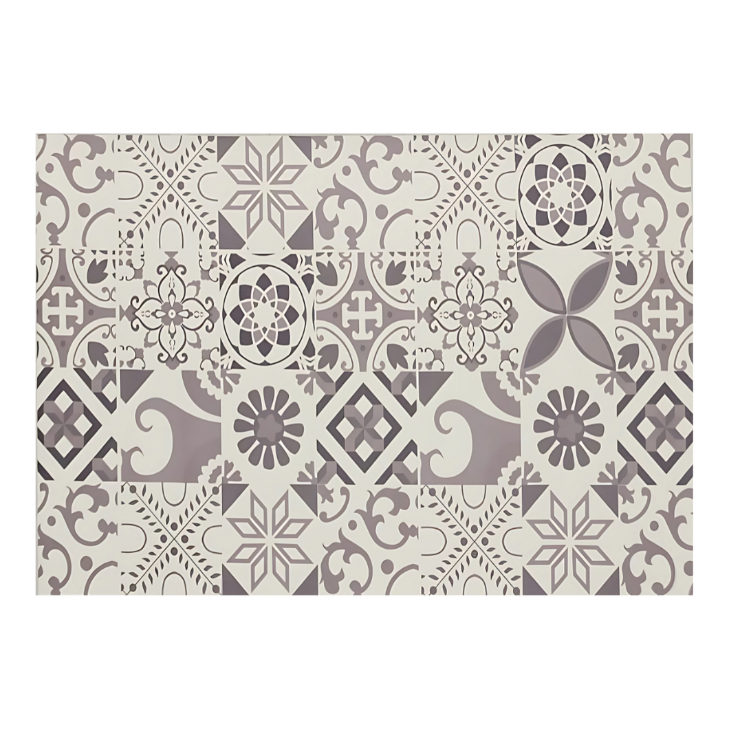 Anti-Slip Rubber Mat – 4mm Thick, Heavy-Duty Comfort Rug for Kitchen & Bathroom - (60 x 40 cm, 1 Piece) - Moroccan Tiles Design
