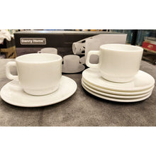 Load image into Gallery viewer, Arcopal White Coffee Cup Set of 12 x 250 ml (6 cups – 6 saucers)
