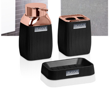Load image into Gallery viewer, Bathroom Accessories Set - 3 Pcs Decor Bathroom Set (Stella) - Copper Frame
