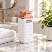 Load image into Gallery viewer, White Luna soap dispenser with copper pump

