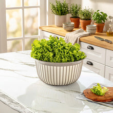 Load image into Gallery viewer, Bowls - Multi Purpose Linea Round Mixing Bowl - ( 5000 ml ) with fresh lettuce on a marble kitchen countertop.
