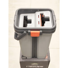 Load image into Gallery viewer, Top view of a gray cleaning bucket with innovative design for efficient mop rinsing and squeezing.
