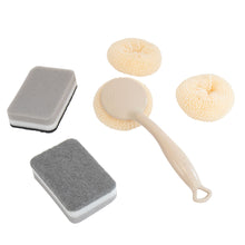 Load image into Gallery viewer, Cleaning tools including sponges and a scrubber on a white background
