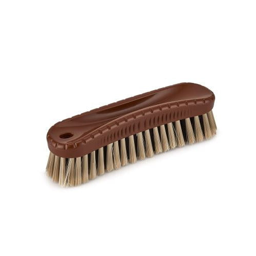 Brown brush with bristles on a white background