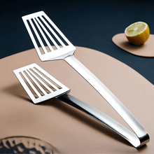 تحميل الصورة في عارض المعرض، 29cm Stainless Steel 2-in-1 Spatula Tongs | Slotted Fish Turner &amp; Steak Gripper - Silver
