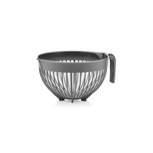 Load image into Gallery viewer, Grey handled multi-purpose bowl shown from an angle
