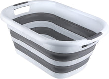 Load image into Gallery viewer, Collapsible gray and white bathtub on a white background
