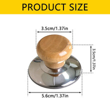 Load image into Gallery viewer, Product size diagram of a kitchen utensil with a round wooden knob and a shiny metal base, showing dimensions of 3.5cm/1.
