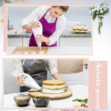 Load image into Gallery viewer, Two images of a chef using a cream pastry bag for cupcake decoration and cake frosting.

