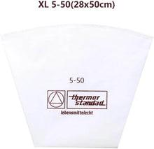 Load image into Gallery viewer, XL 5-50 cotton pastry bag for professional cake decoration, 28x50cm, durable and reusable for easy icing.
