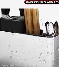 Load image into Gallery viewer, Dish drying rack with cutlery and kitchen items on a white background
