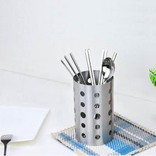 تحميل الصورة في عارض المعرض، Metal utensil holder with cutlery on a white surface
