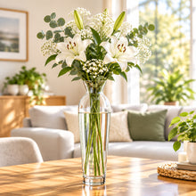 تحميل الصورة في عارض المعرض، Elegant clear glass plant vase showcasing a unique artisan design, perfect for enhancing any rustic decor.
