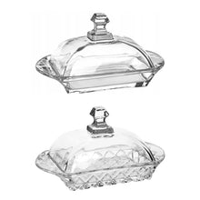 Load image into Gallery viewer, Two clear glass covered dishes on a white background
