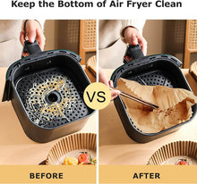 تحميل الصورة في عارض المعرض، Disposable Air Fryer Paper Liners (100-Pack) | 15cm Square Non-Stick Papers
