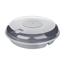 Load image into Gallery viewer, Grey divided snack box with closed lid
