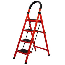 Load image into Gallery viewer, Folding 4 steps stool Ladder with Anti-Slip Hand Grip - Portable &amp; Collapsible Steel Stepladder and Wide Pedal for Home and Courtyard
