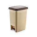  Beige Dustbin with Brown Lid