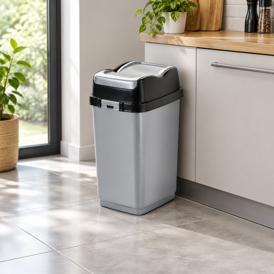 5L Dustbin with Double Swing Lid | Compact Garbage Bin