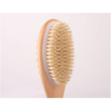 تحميل الصورة في عارض المعرض، Wooden brush with natural bristles on a light gray background
