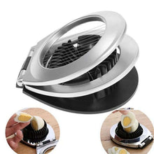 تحميل الصورة في عارض المعرض، Egg slicer with two inset images showing its use on eggs.
