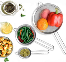 Load image into Gallery viewer, Fine Mesh Strainers with Long Handle - 3 Sizes Stainless Steel Colander
