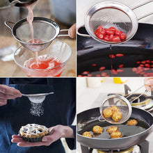 Load image into Gallery viewer, Fine Mesh Strainers with Long Handle - 3 Sizes Stainless Steel Colander
