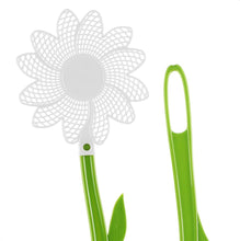 Load image into Gallery viewer, Flower-shaped fly swatter with a green handle on a white background
