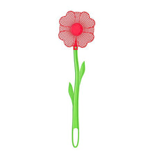 Load image into Gallery viewer, Flower-shaped slotted spoon with red flower head and green handle on a white background
